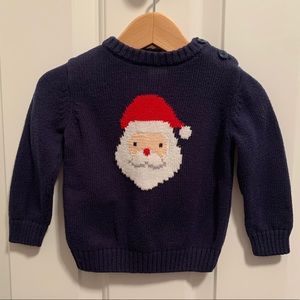 Gymboree Santa Sweater Navy, 6-12 months